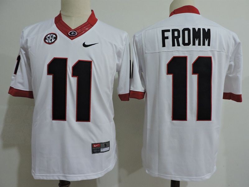 Men Georgia Bulldogs 11 Fromm White Nike 2025 NCAA Jersey
